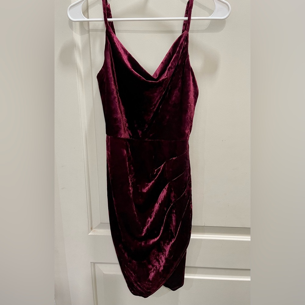 Maroon velvet mini dress size 1